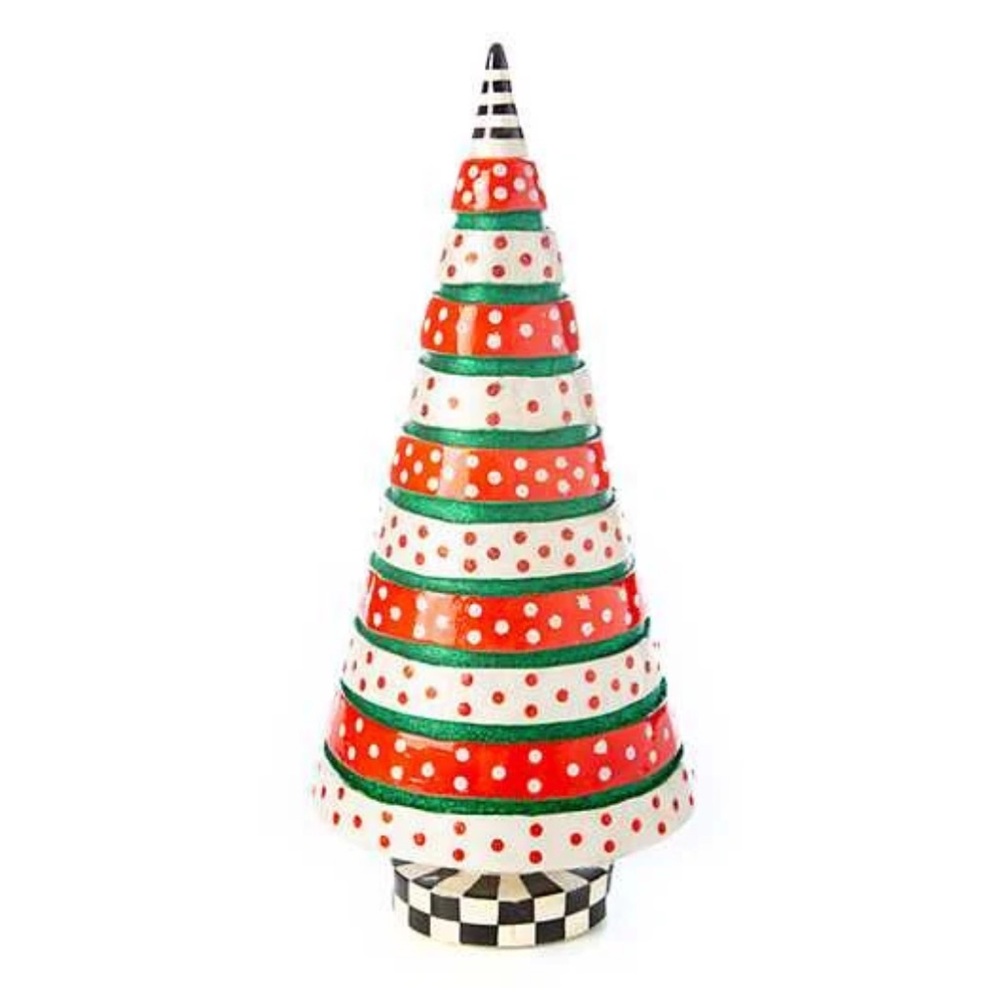 MacKenzie-Childs Jolly Dot Tree Short NEW in Box!  Excellent condition. RARE!